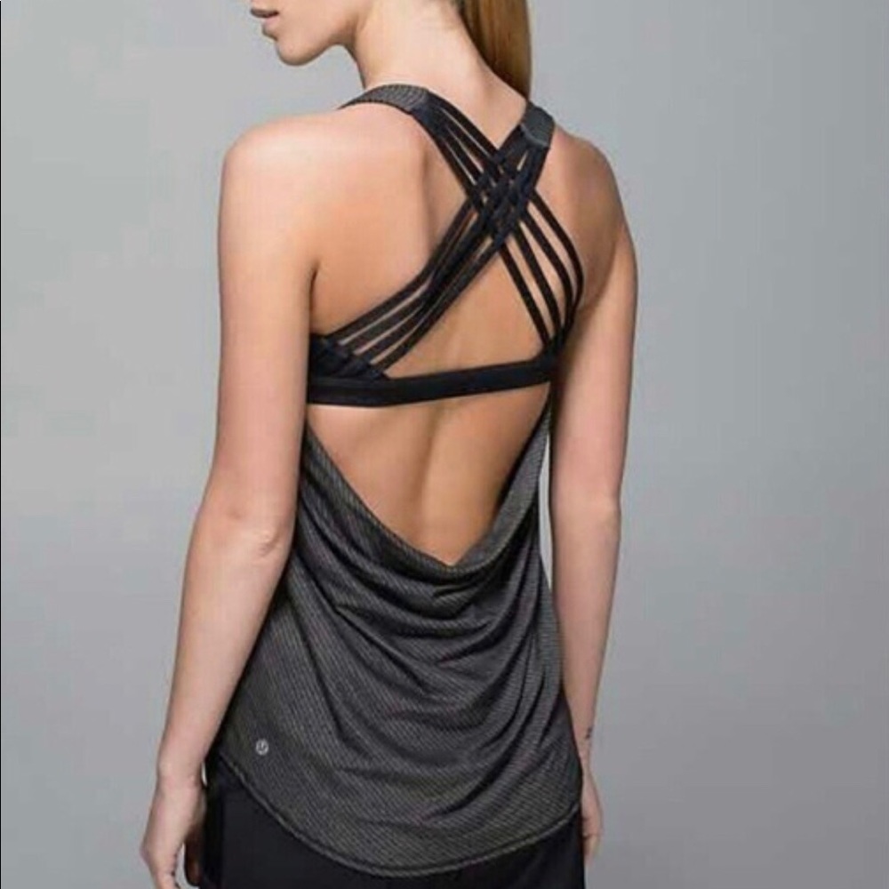 Lululemon ‘wild’ tank in grey stripe